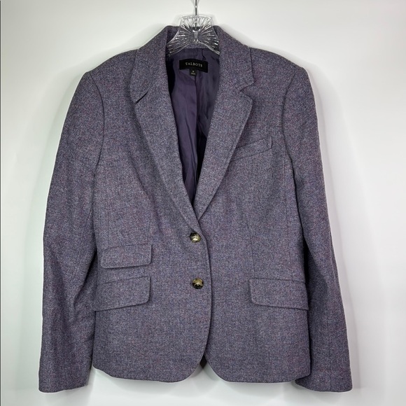 Talbots Purple Wool Blend Blazer Jacket Size 12 - Picture 1 of 8